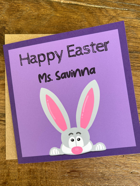 Personalised Purple Easter Card