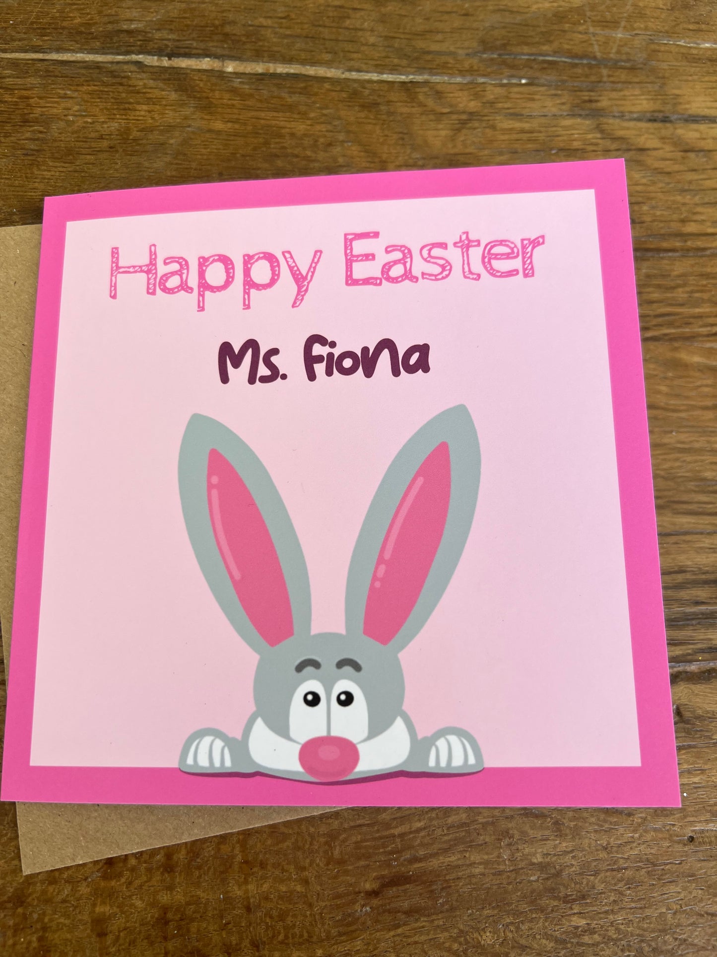 Personalised Pink Easter Card