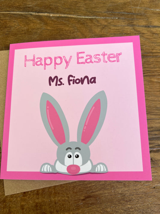Personalised Pink Easter Card